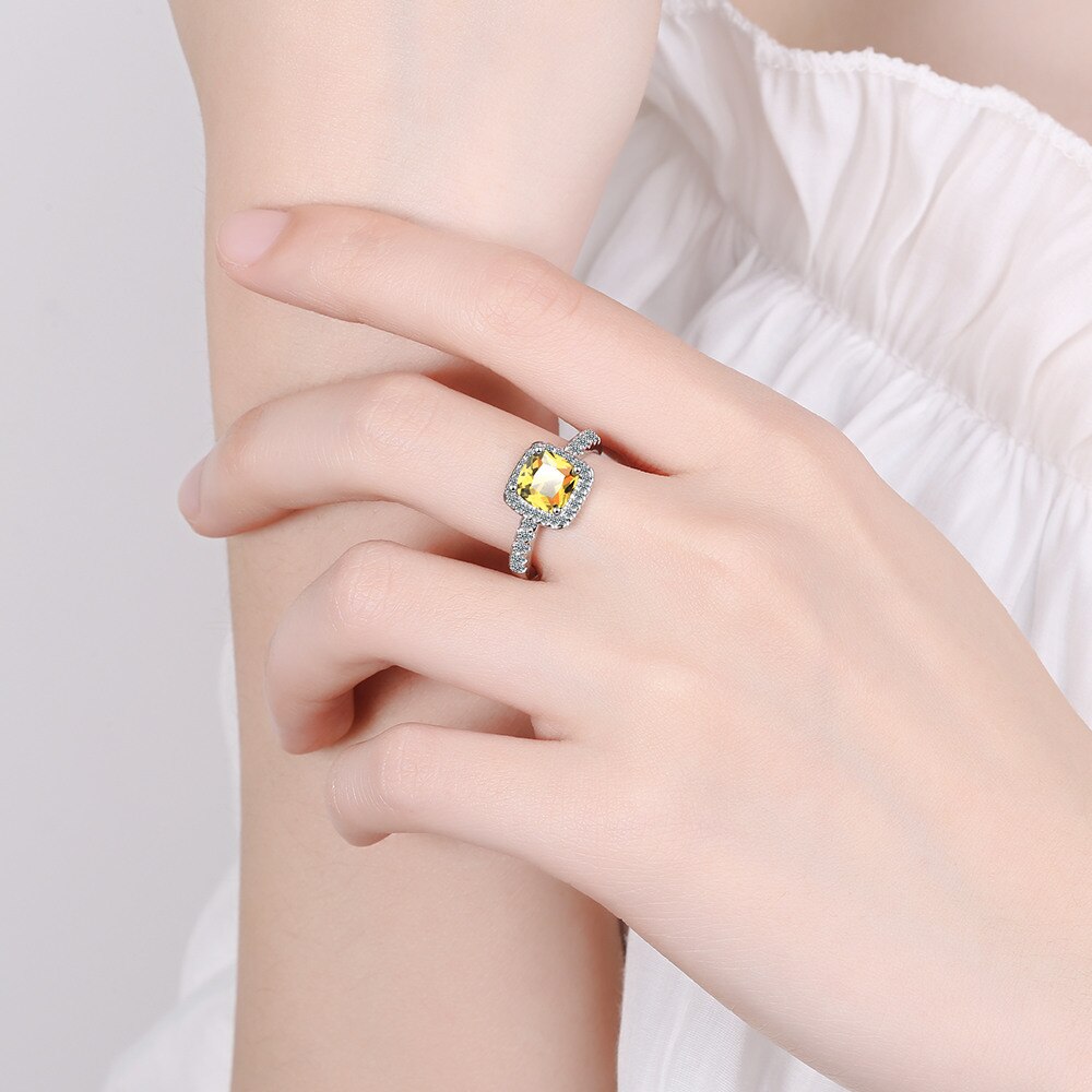 Ever Ace Classic Colorful Square Cut CZ Fashion Finger Rings For Women - RG062