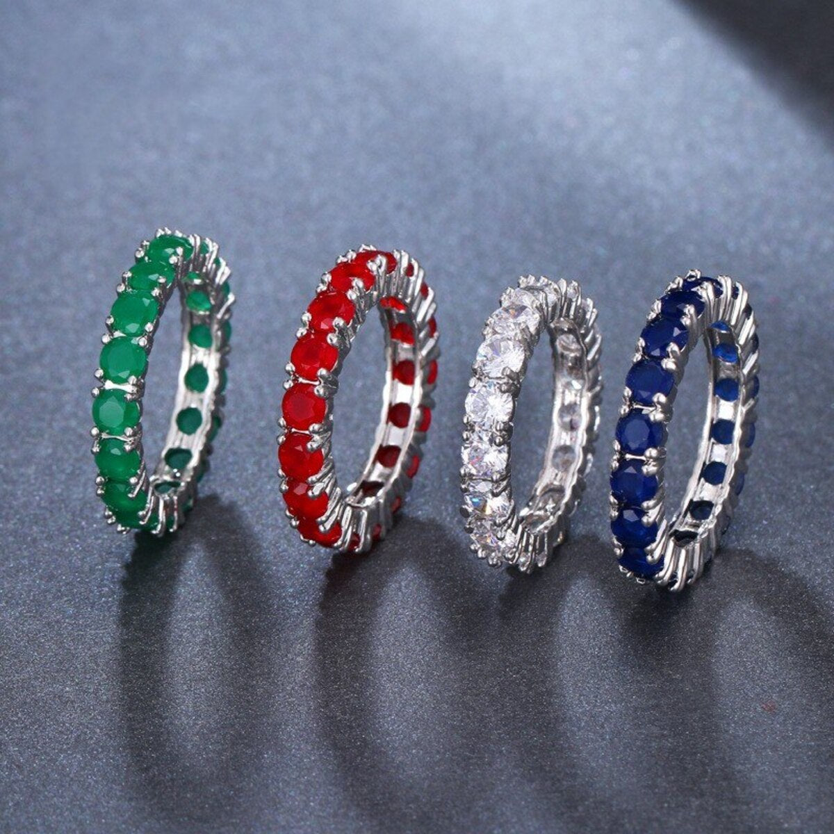 Ever Ace Classic Colorful Round Cut CZ Fashion Finger Rings For Women - RG077