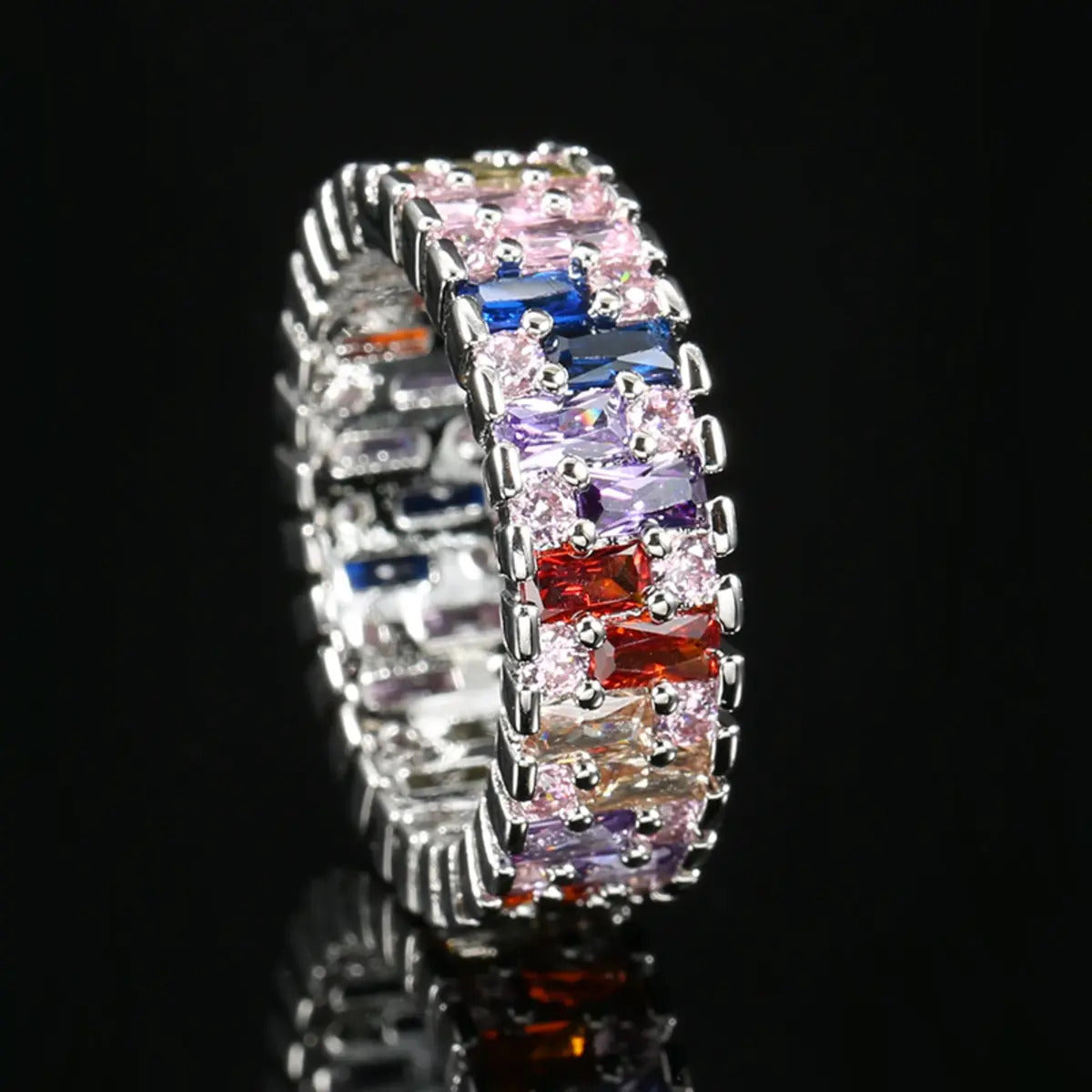 Ever Ace Classic Colorful Finger CZ Crystal Rings For Women - RG130