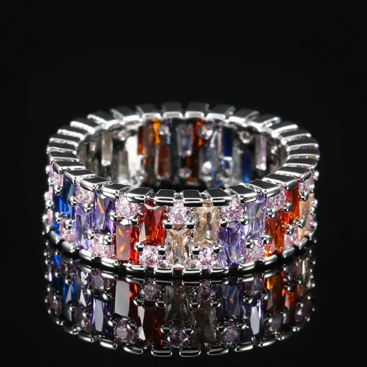 Ever Ace Classic Colorful Square Cut CZ Fashion Finger Rings For Women -  Ever Ace Jewelry - Ever Ace Apparel - Ever Ace Rings